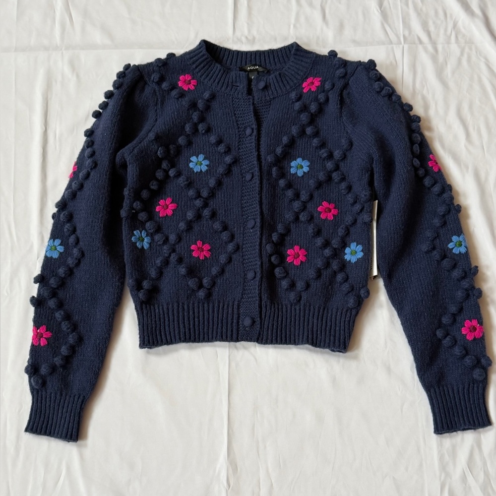 NWT Aqua Sweater XS Navy